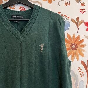 Fairway Outfitters Mens M Dark Green VNeck Grandpacore Golf Classic Sweater Vest